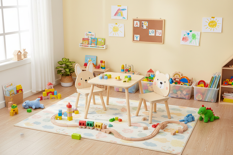 Cargue la imagen en el visor de la galería, Comedor infantil en cuarto de juegos
