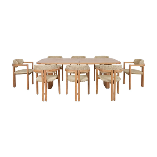 Comedor Athena 2.2M + 8 sillas Athena natural - HUC38704-1005