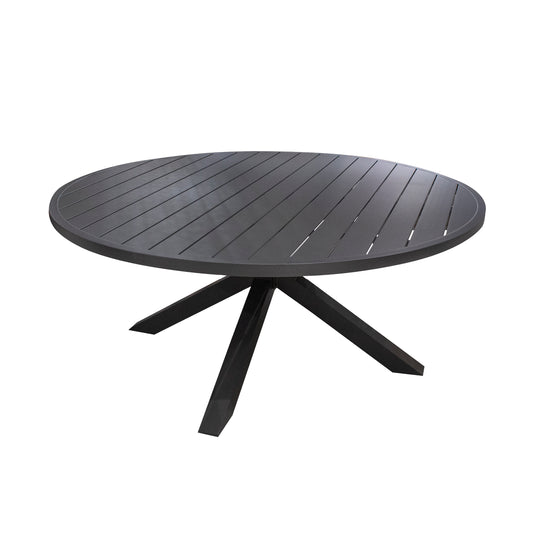 Comedor redondo Matzo 1.8 M + 6 sillas Mayfair Carbon