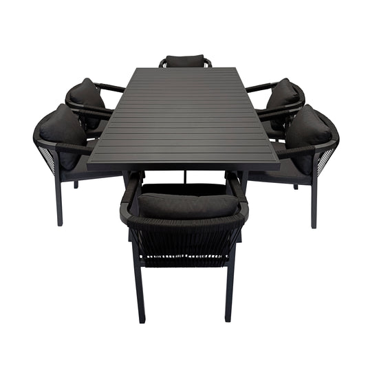 Comedor Ancona 1.93 M + 6 sillas Ancona Carbon