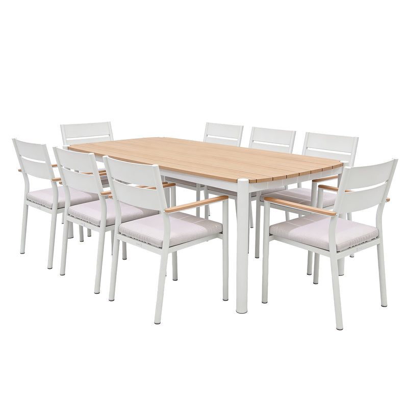 Cargue la imagen en el visor de la galería, Comedor Naturala + 8 silla naturala color blanco - GL3AQ41874312-ZYB
