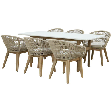 Comedor para Exterior o Jardin Rectangular Talara + 6 Sillas Talara