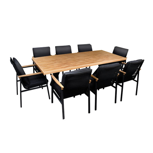 Comedor para Exterior  Emily + 8 sillas Emile Carbon - em-8