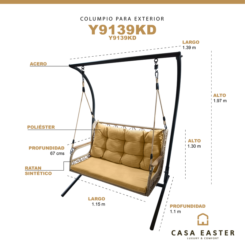 Cargue la imagen en el visor de la galería, Columpio Y9139KD Doble - Y9139KD
