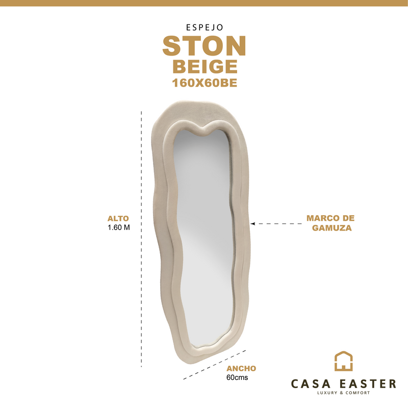 Cargue la imagen en el visor de la galería, Espejo color Beige 160x60 Ston - ST160X60BE
