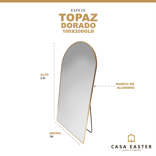 Espejo color Oro 100x200 Topaz - TO100X200GLD