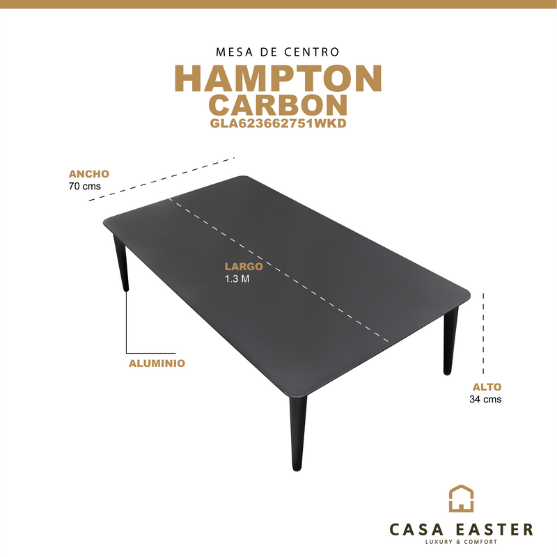 Cargue la imagen en el visor de la galería, Mesa de Centro Hampton 1.3 M color Carbon - GLA-62366-2751WKD
