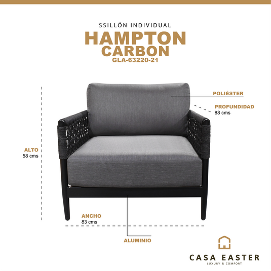 Sillón Individual Hampton color Carbon - GLA-6322021