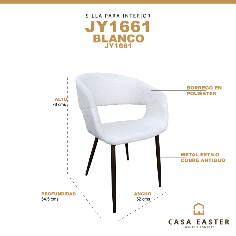 Cargue la imagen en el visor de la galería, Silla de Interior JY1661 Blanca - JY1661
