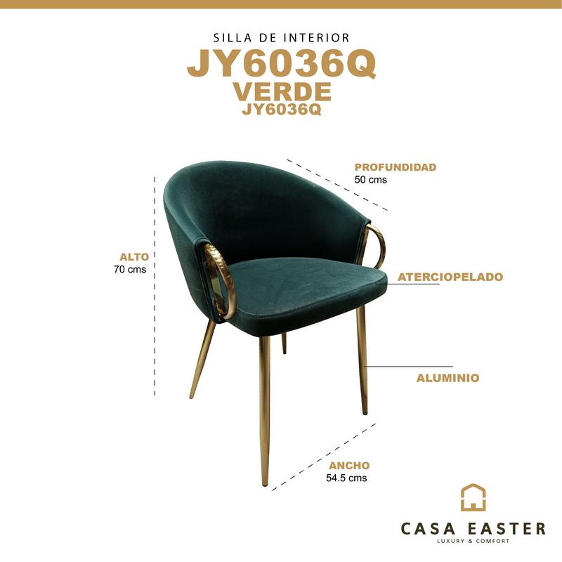 Cargue la imagen en el visor de la galería, Silla de Interior color Verde JY6036Q - JY6036Q
