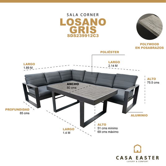 Set Losano Corner color Carbon - SDS239912C3