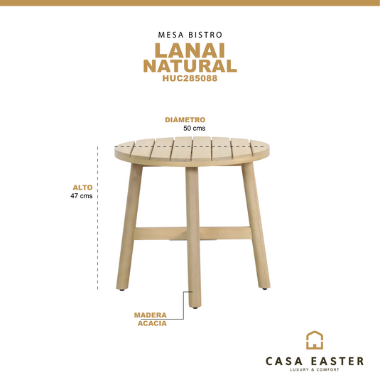 Mesa Bistro Lanai 50 cms, color Natural - HUC285088