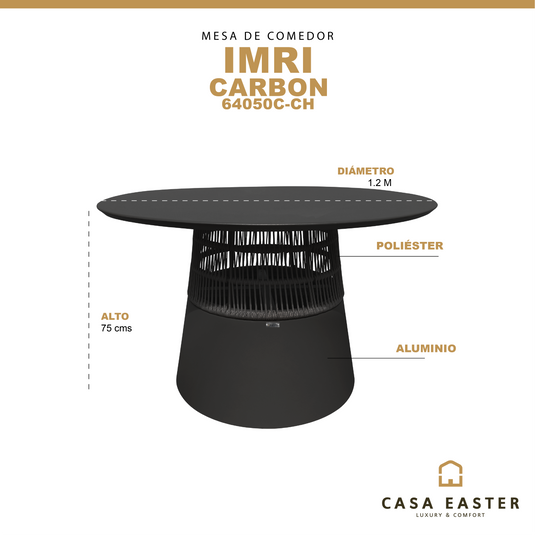 Mesa de comedor redonda Imri 1.2 M color Carbon - 64050C-CH