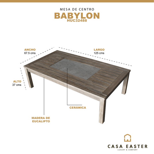 Mesa de Centro Babylon 1.25 M color Gris - HUC32488