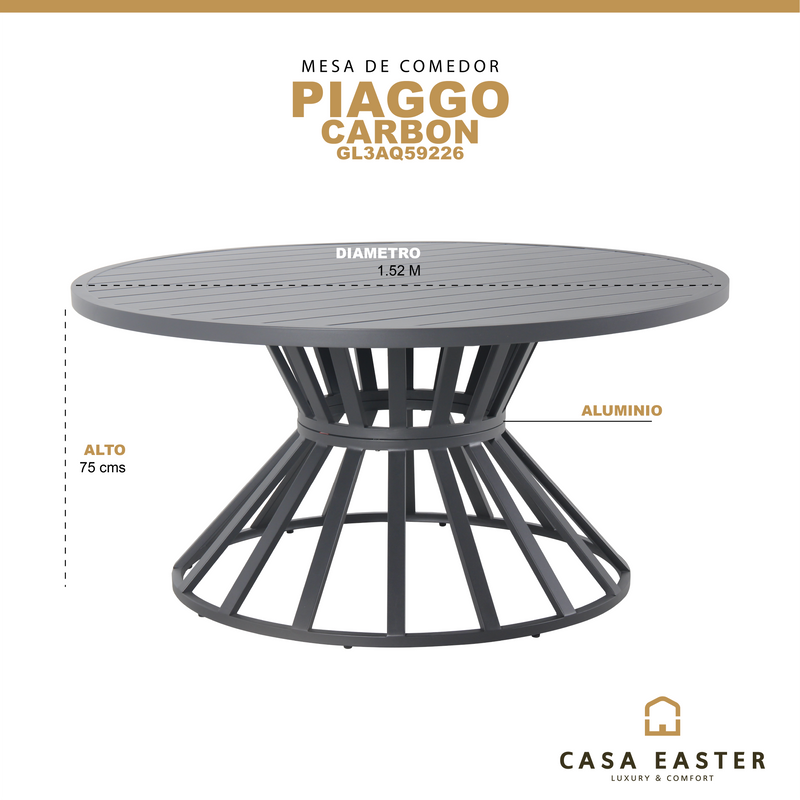 Cargue la imagen en el visor de la galería, Mesa de Aluminio color Carbon Piaggo - GL3AQ59226
