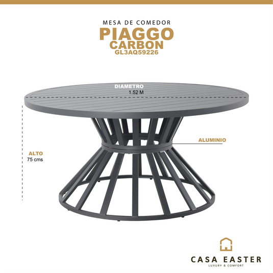 Mesa de Aluminio color Carbon Piaggo - GL3AQ59226