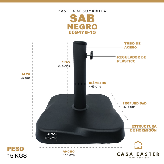 Base para Sombrilla SAB color Negro - 60947B-15