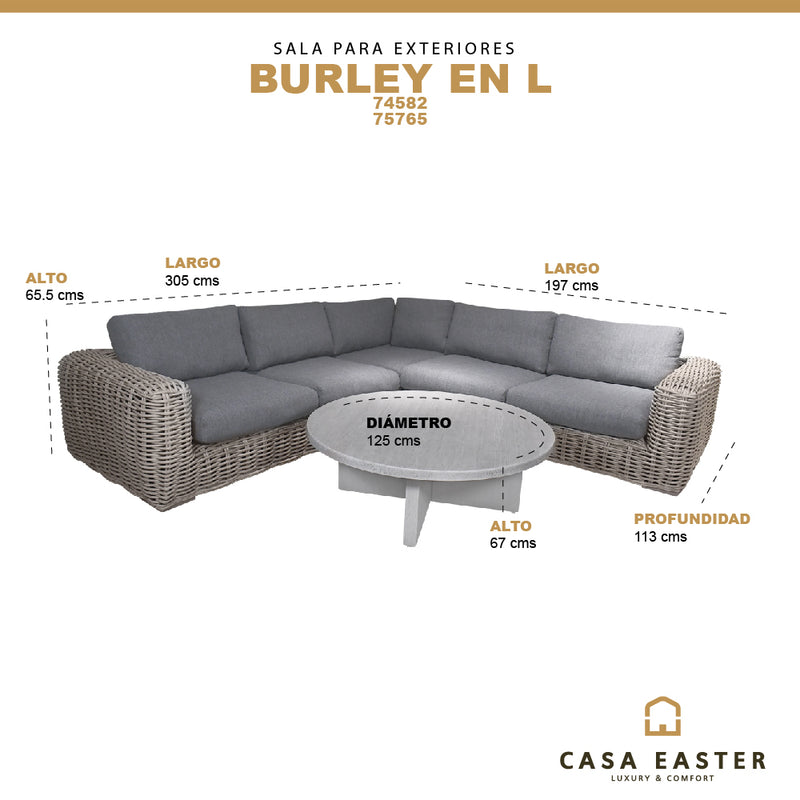 Cargue la imagen en el visor de la galería, Sala Con Mesa Redonda para Exterior e Interior de Aluminio Color Carbon BURLEY-SRMBR
