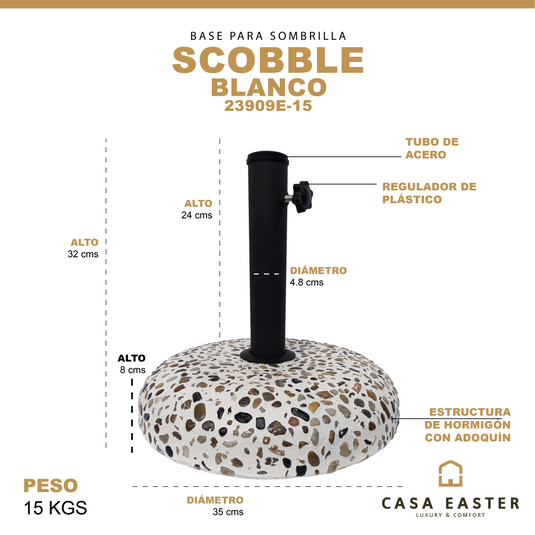 Base para Sombrilla Scobble redondo color blanco - 23909E-15