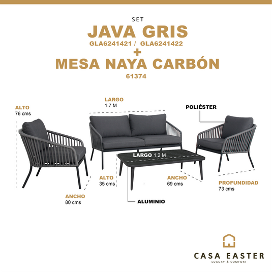 Sala Doble Java gris + Naya