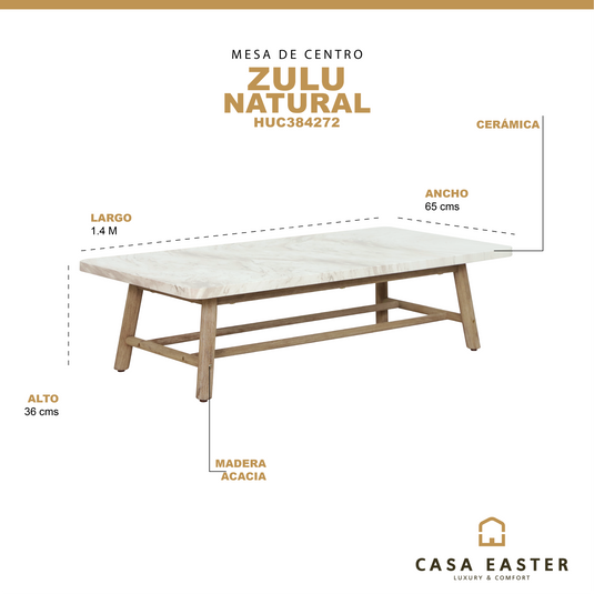 Mesa de Centro Zulu 1.4 M color Natural - HUC40458