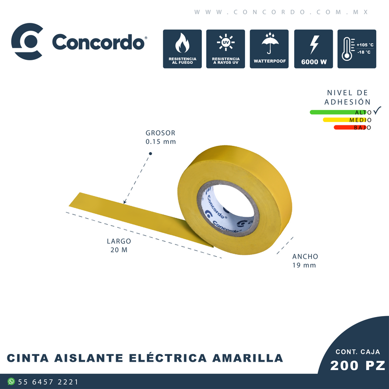 Cargue la imagen en el visor de la galería, Caja de Cinta Aislante 20m x 19 mm color Amarilla
