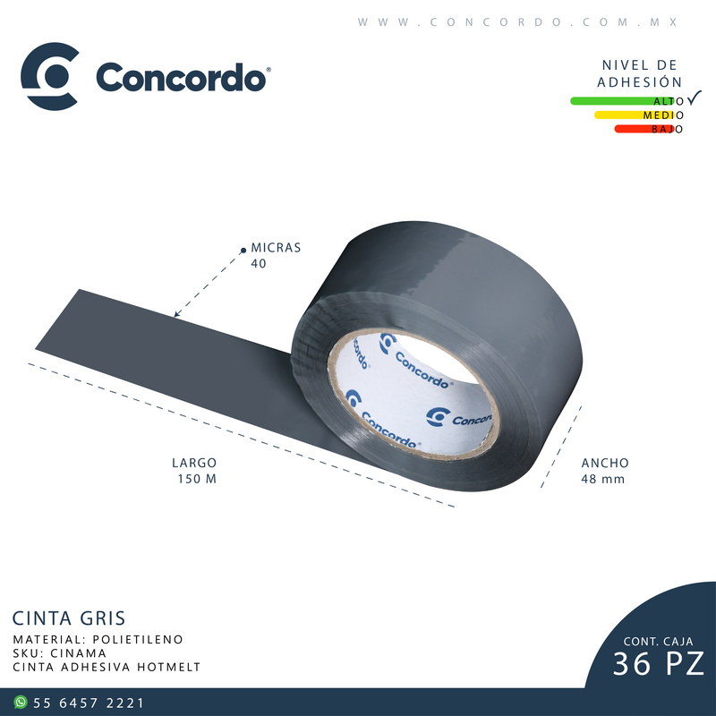 Cargue la imagen en el visor de la galería, Caja De Cinta 150m x 48mm 36pz Color GRIS -CINGRIS
