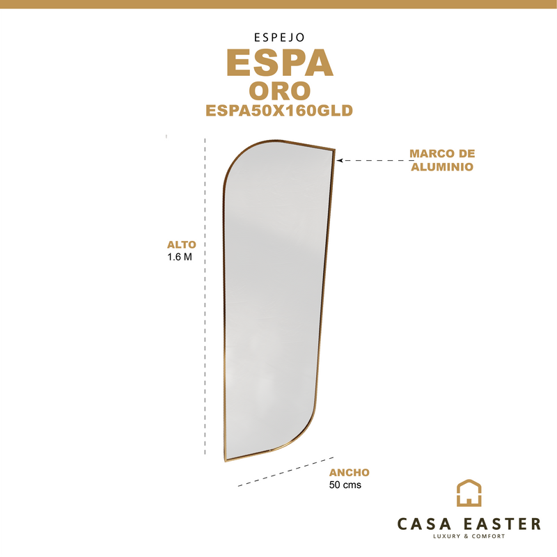 Cargue la imagen en el visor de la galería, Espejo color Oro 50x160 ESPA - ESPA50X160GLD
