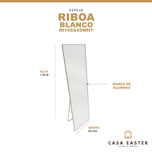 Espejo color Blanco 155x45 Riboa - RI155X45WHT