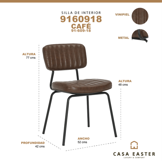 Silla de interior 9160918 color Café - 91-609-18