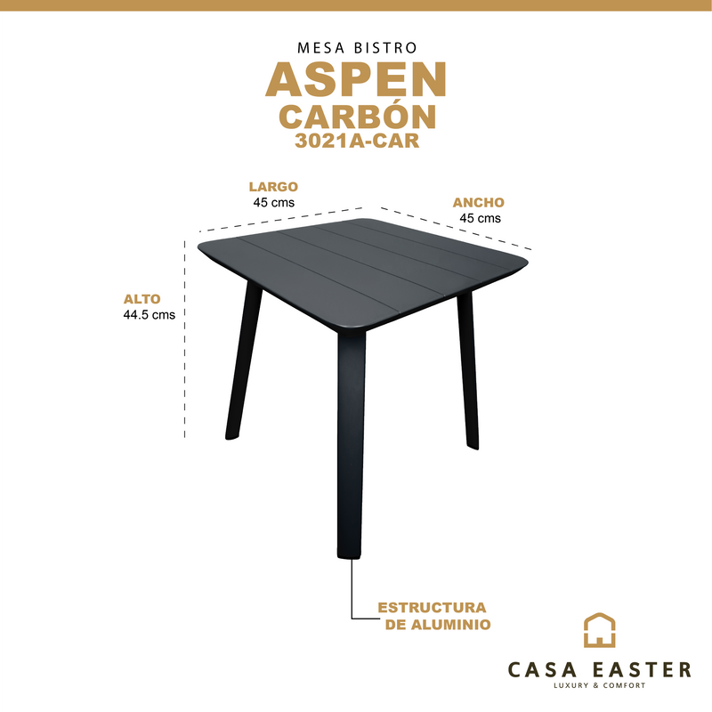 Load image into Gallery viewer, Bistro table 45cm Aspen charcoal color - GF3021A-CAR
