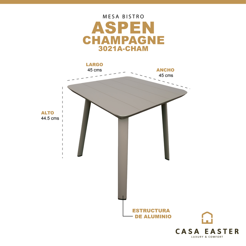 Load image into Gallery viewer, 45cm Aspen Bistro Table Champagne - GF3021A-CHAM
