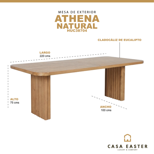 Mesa de comedor ATHENA 2.2M, de madera - HUC38704