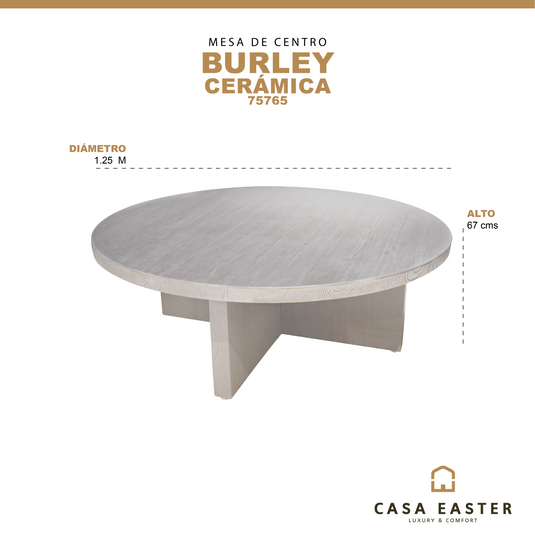 Mesa  De Centro Circulalr de Ceramica BURLEY-75765 CasaEaster