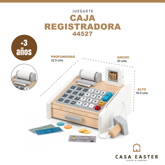 Juego caja registradora de madera - 44527