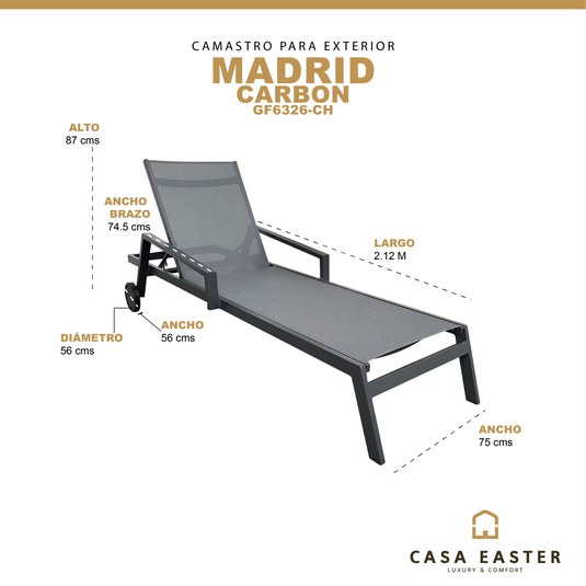 Camastro para interior o exterior Color  Carbon-MADRID-GF6326-CH