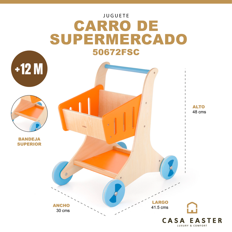 Load image into Gallery viewer, Juego carrito de compras de madera - 50672FSC

