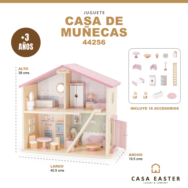 Cargue la imagen en el visor de la galería, Juego casa de muñecas de madera - 44256
