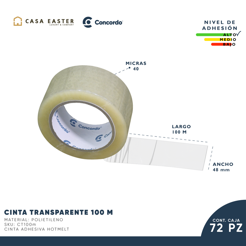 Cargue la imagen en el visor de la galería, Caja De Cinta 100m x 48mm 72pz Color Transparente-CT100m
