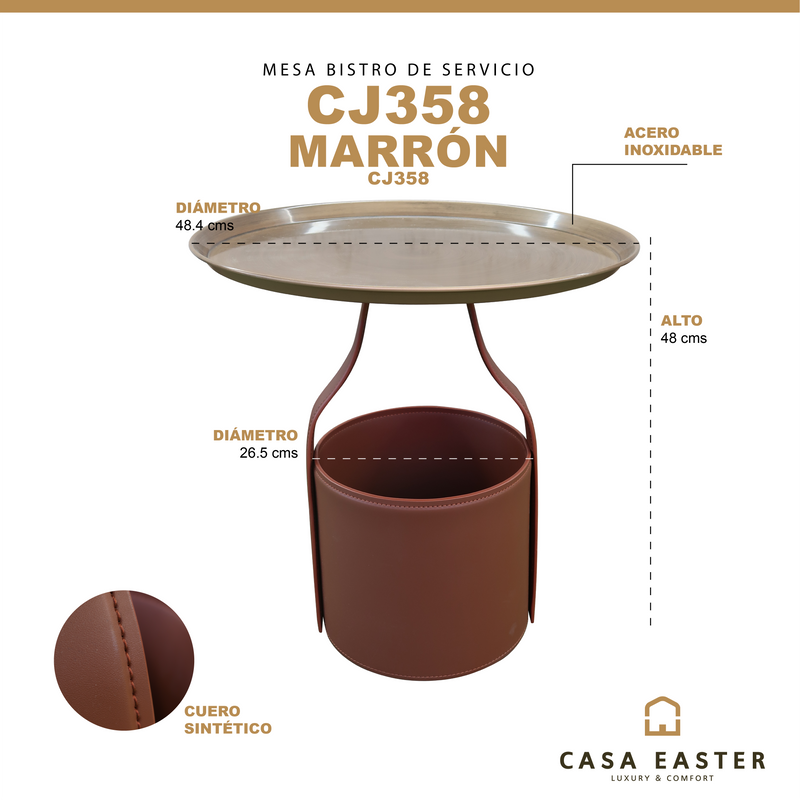 Cargue la imagen en el visor de la galería, Mesa Bistro CJ358 de Interior con piel sintética - CJ358
