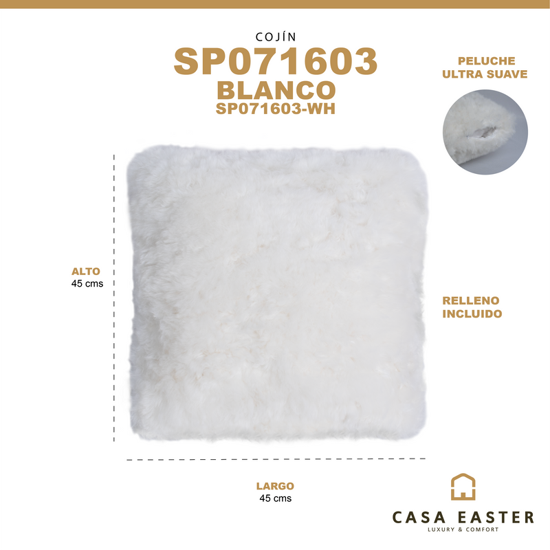 Cargue la imagen en el visor de la galería, Cojin de interior SP071603 color blanco- SP071603-WH
