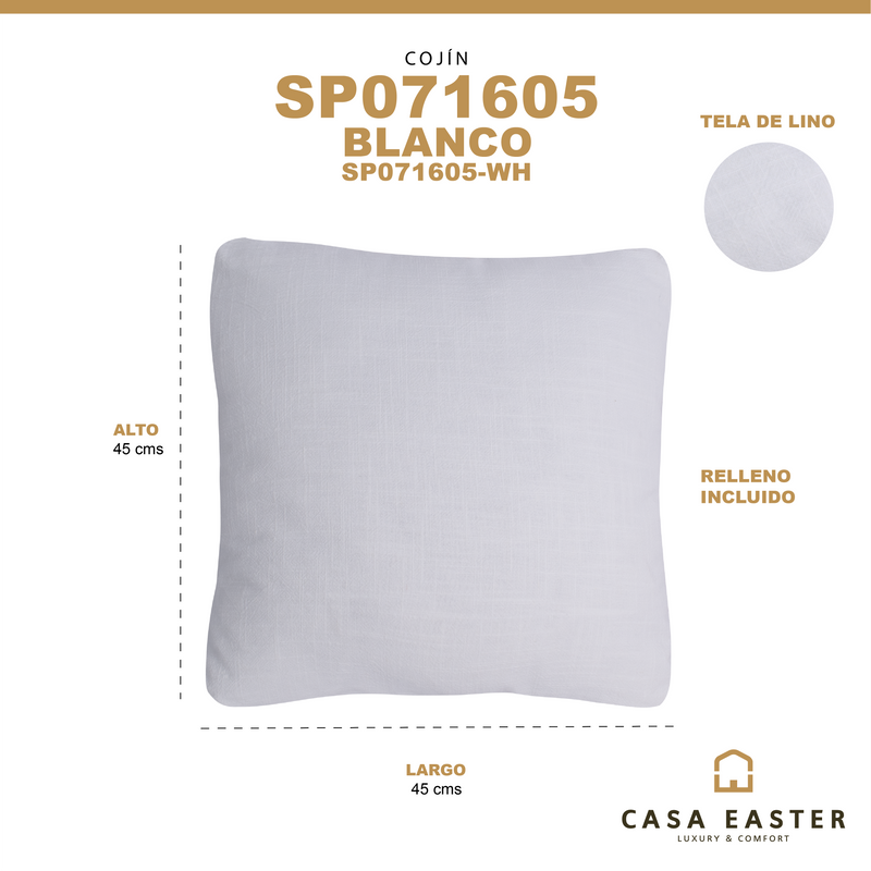 Cargue la imagen en el visor de la galería, Cojin de interior SP071605 color blanco - SP071605-WH

