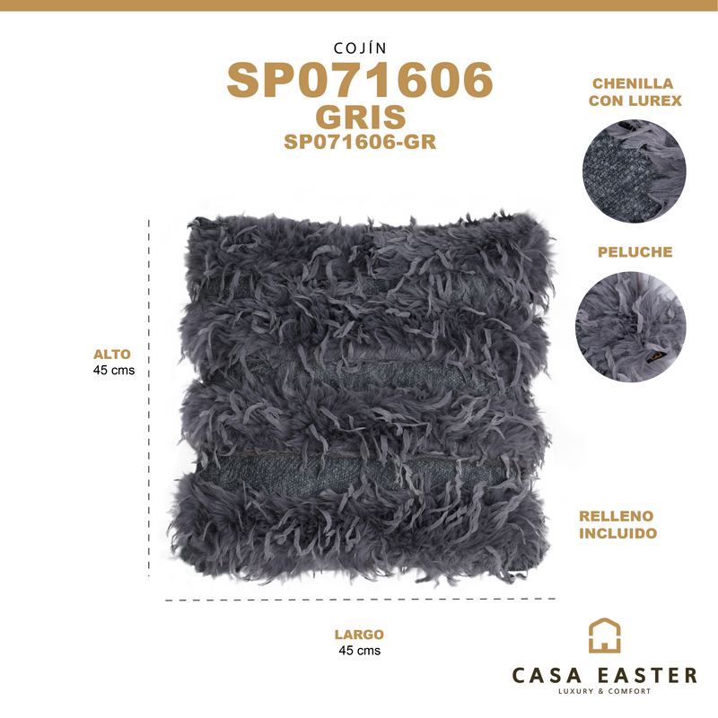 Cargue la imagen en el visor de la galería, Cojin de interior SP071606 color gris - SP071606-GR
