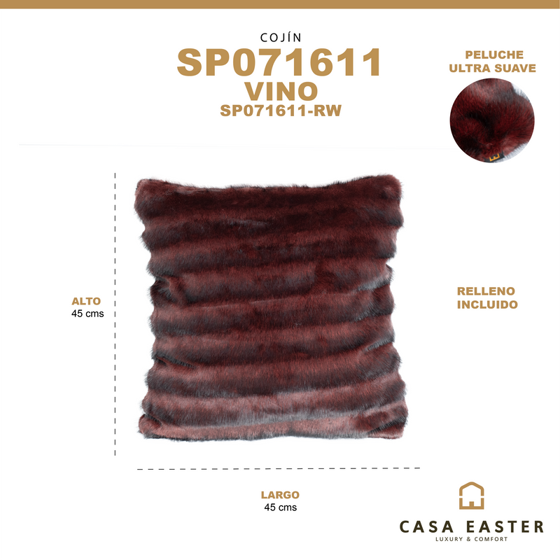 Cargue la imagen en el visor de la galería, Cojin de interior SP071611 color Vino - SP071611-RW

