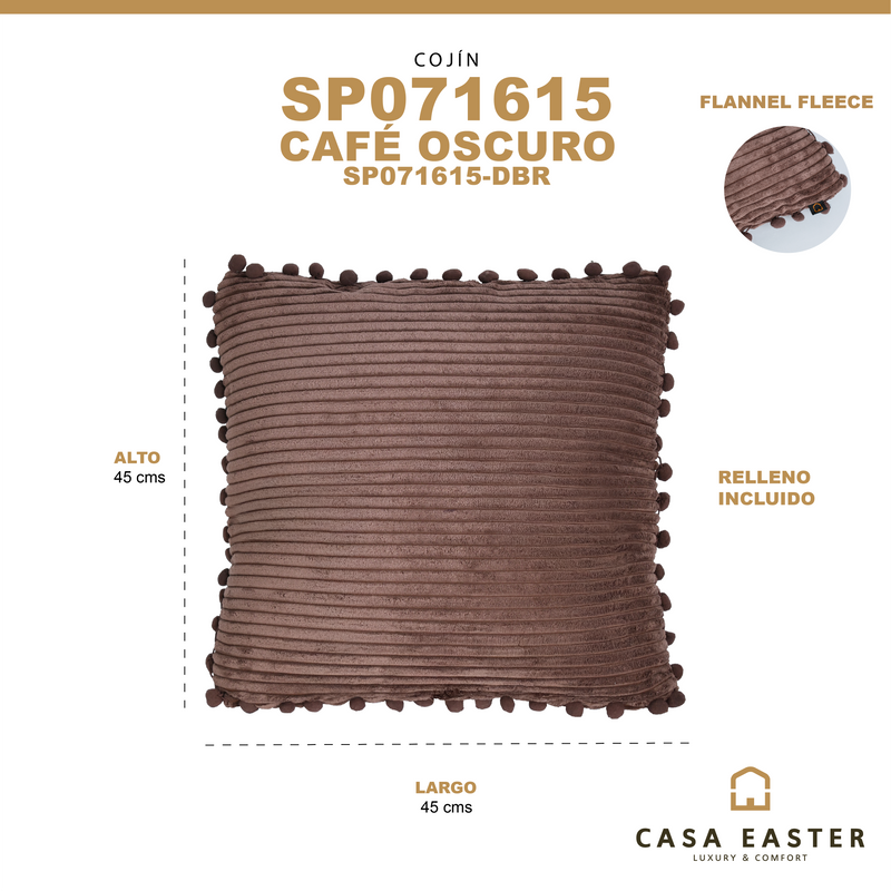 Cargue la imagen en el visor de la galería, Cojín de interior SP071615 color Café oscuro - SP071615-DBR
