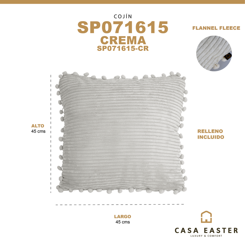 Cargue la imagen en el visor de la galería, Cojín de interior SP071615 color Crema - SP071615-CR

