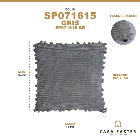 Cojín de interior SP071615 color Gris - SP071615-GR