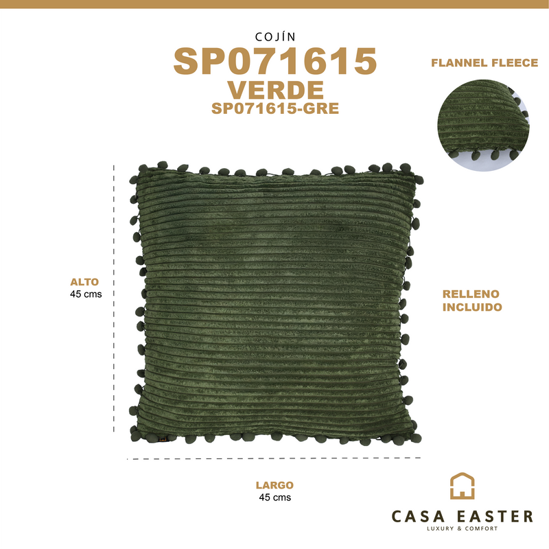 Cargue la imagen en el visor de la galería, Cojín de interior SP071615 color Verde - SP071615-GRE
