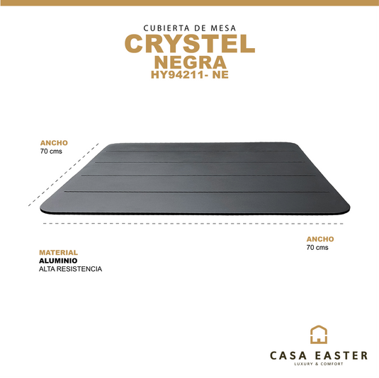 Cubierta para Mesa Crystel color Negra cuadrada - HY94211-NE