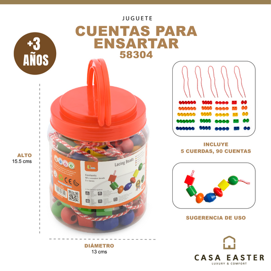 Juego de cuentas para ensartar - 58304